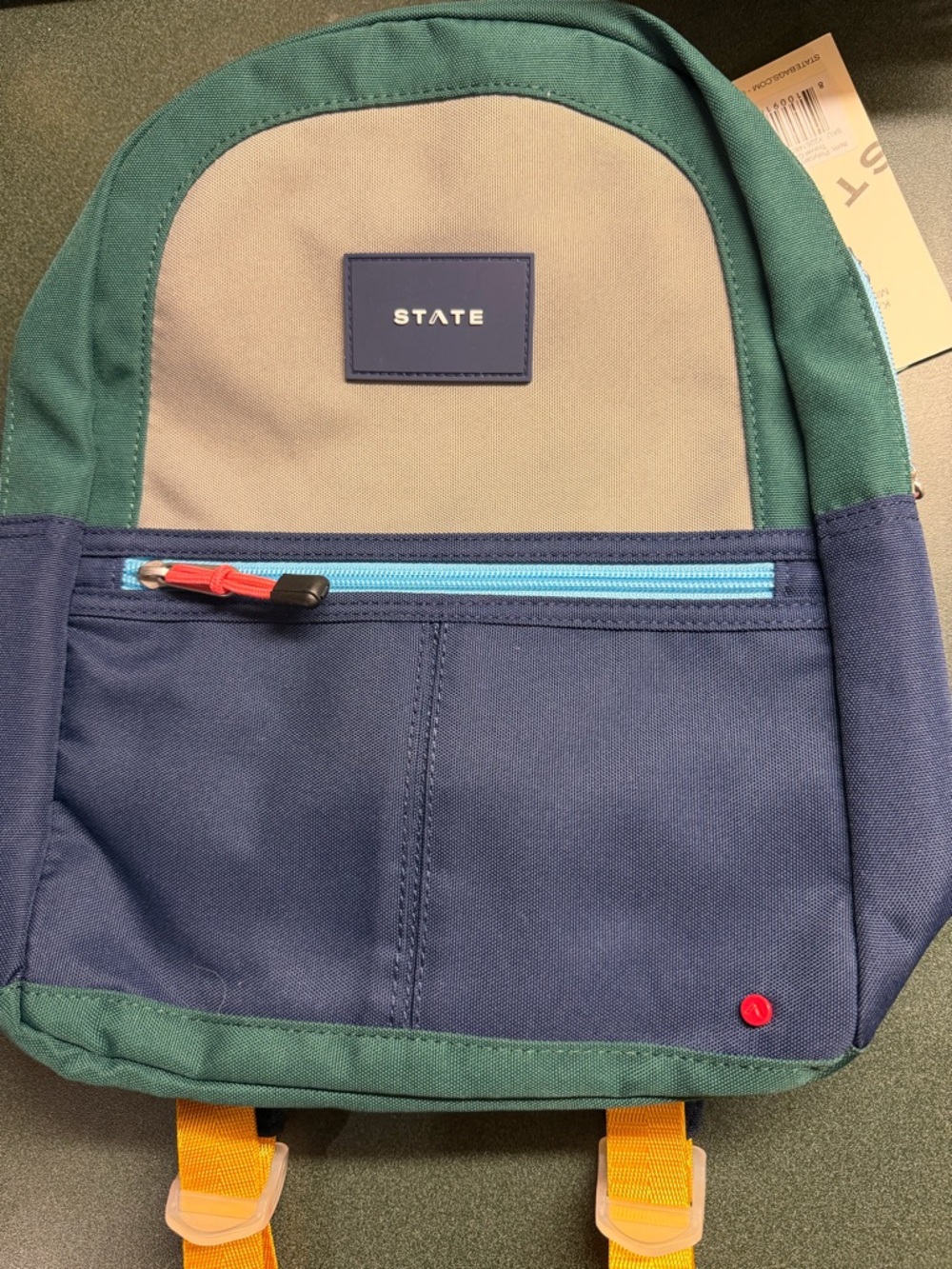 STATE Kids Mini Backpack in Green/Navy NWT